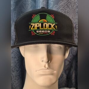 Double Portion Supply "Ziplock Seeds" Half Denim Design Hat OSFM Snapback